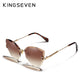 Design Vintage Rimless Cat Sunglasses Women Men Retro