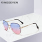 Women Rimless Pilot Sunglasses Blue Gradient Lens UV400 Protection