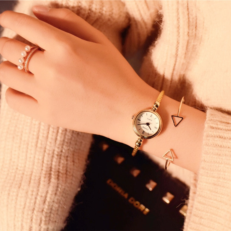 Luxury Fashion Gold Bangle Bracelet Women Watches