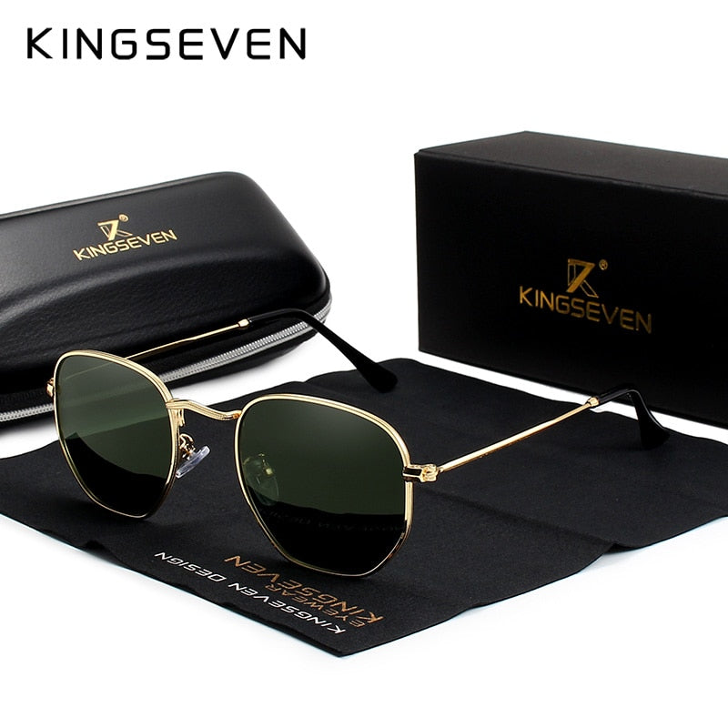 Classic Reflective Sunglasses Men Hexagon Retro