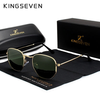 Classic Reflective Sunglasses Men Hexagon Retro
