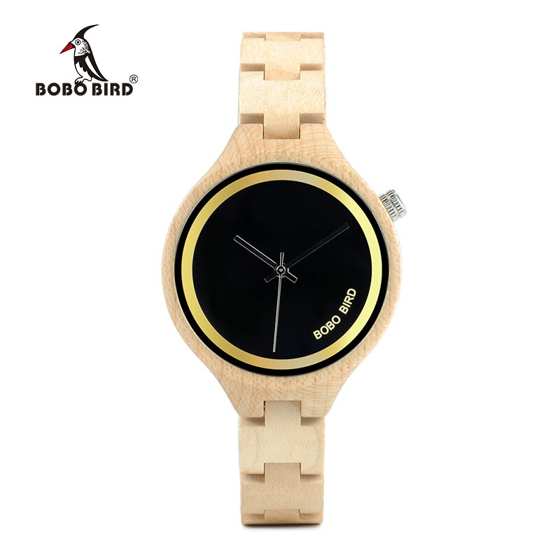 Wood Women Watch Wooden Band Exquisite Quartz