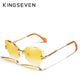 Design Vintage Rimless Cat Sunglasses Women Men Retro