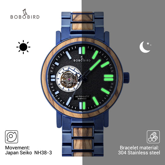 Luxury Men Watch Wood Automatic