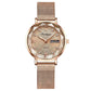 Swiss Brand Poedgagar Women Watch Stainless Steel Mesh Rose Gold