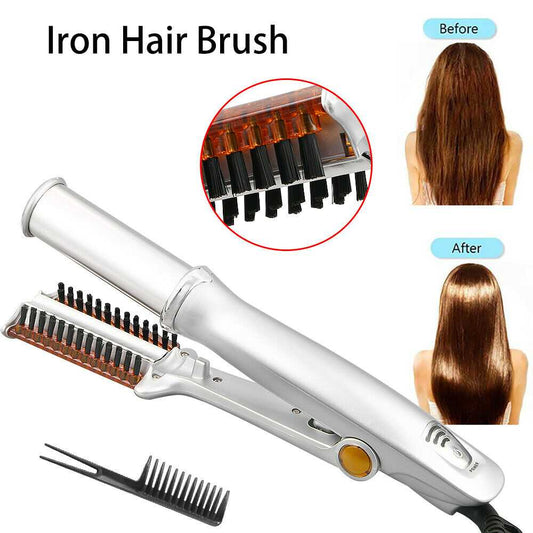 Professional Hair Straightening Iron Curling Iron Straightener Curler Styler 3 In 1 Multi Hair Styling Tool Flat Iron With Brush