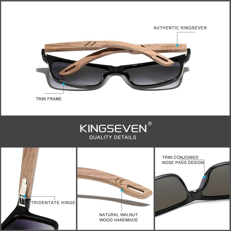 Walnut Wood Handmade Sunglasses Men Polarized