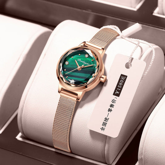 Japan Quartz Movement High Quality LANGLISHI Women Stainless Steel Mesh