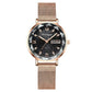 Swiss Brand Poedgagar Women Watch Stainless Steel Mesh Rose Gold