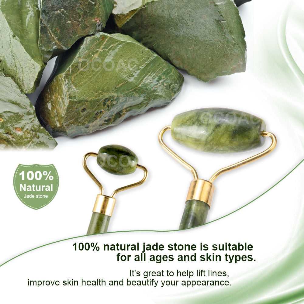 Hypoallergenic natural jade smooths and brightens skin Massager For Face