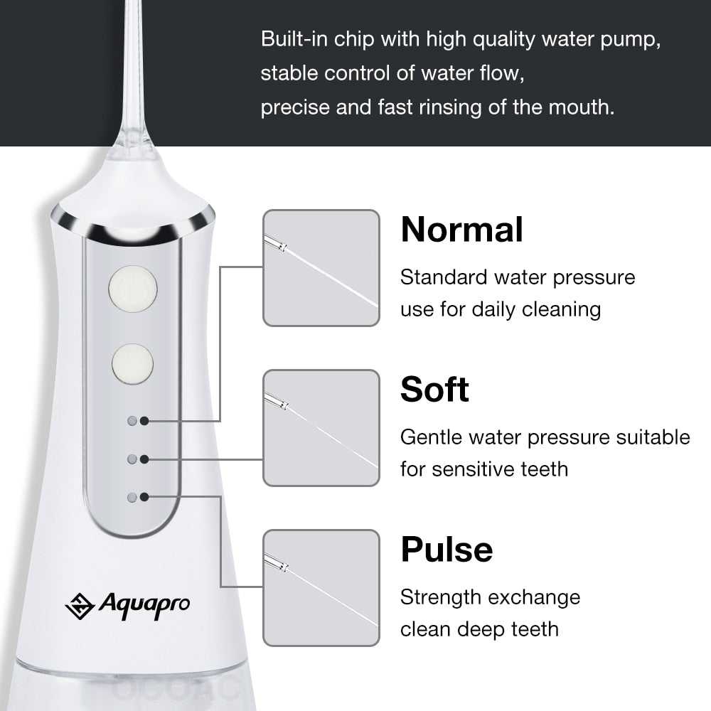 3 Modes Oral Irrigator Dental Water 5 Jets Thread 300ml For Teeth Stone