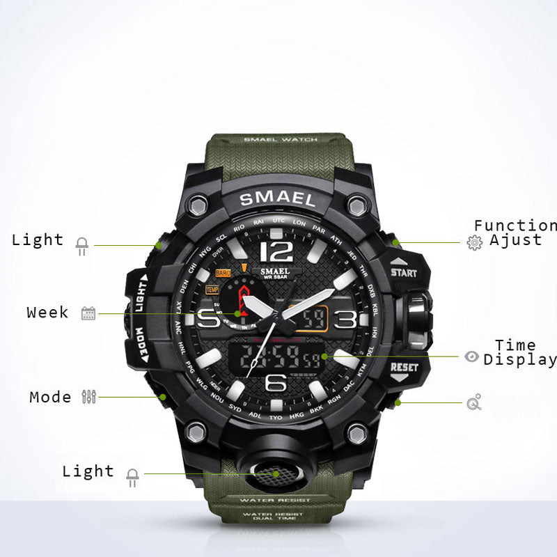 SMAEL Brand Fashion Men Sports Watches Men Analog Quartz Clock