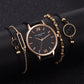 Watch Set Women 5pcs Woman Quartz Wristwatch Leather
