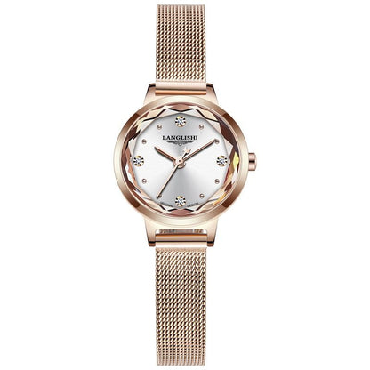 Japan Quartz Movement High Quality LANGLISHI Women Stainless Steel Mesh