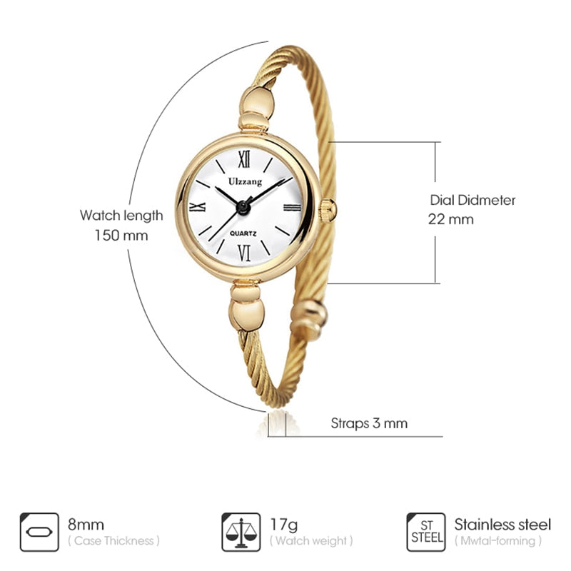 Luxury Fashion Gold Bangle Bracelet Women Watches