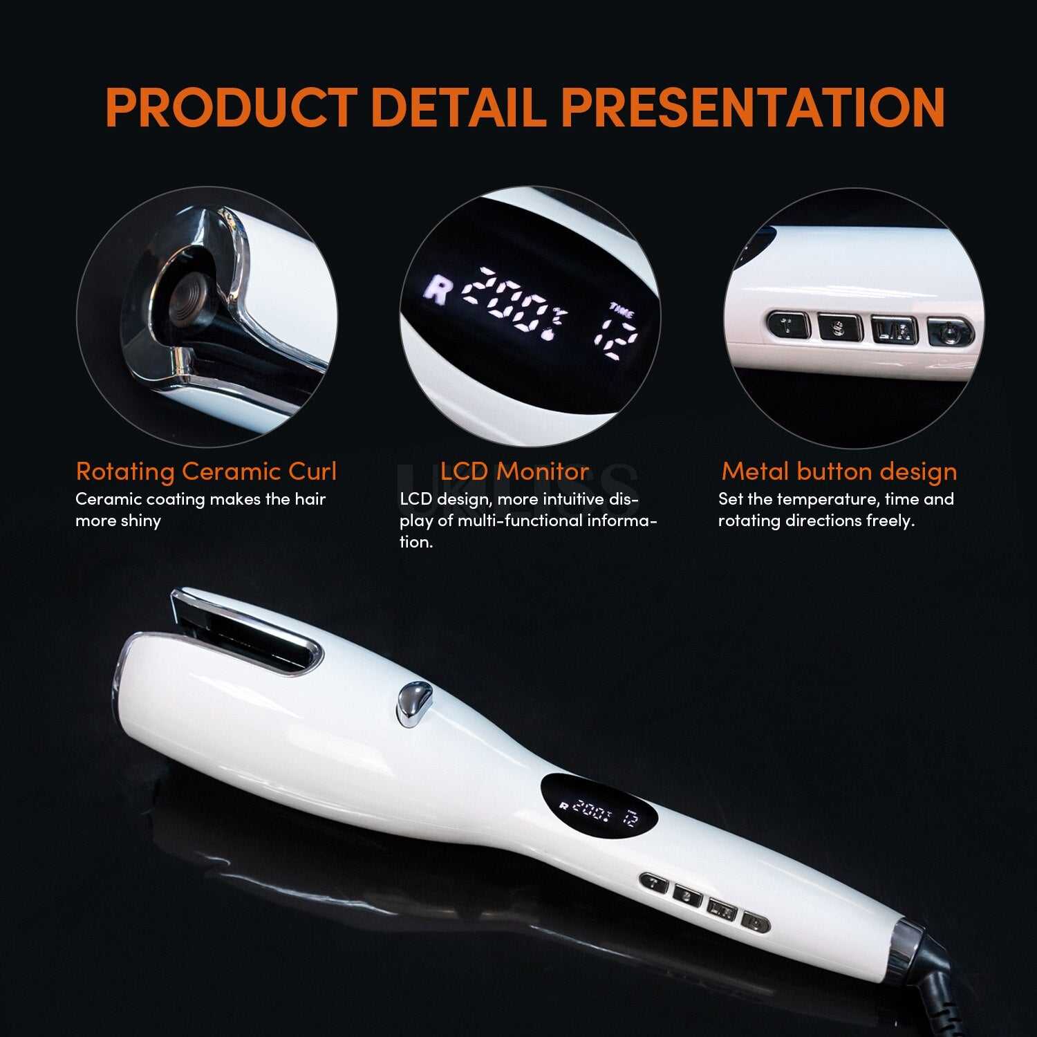 Hair Curler Automatic Curling Iron Rotating Professional Curler Stylin