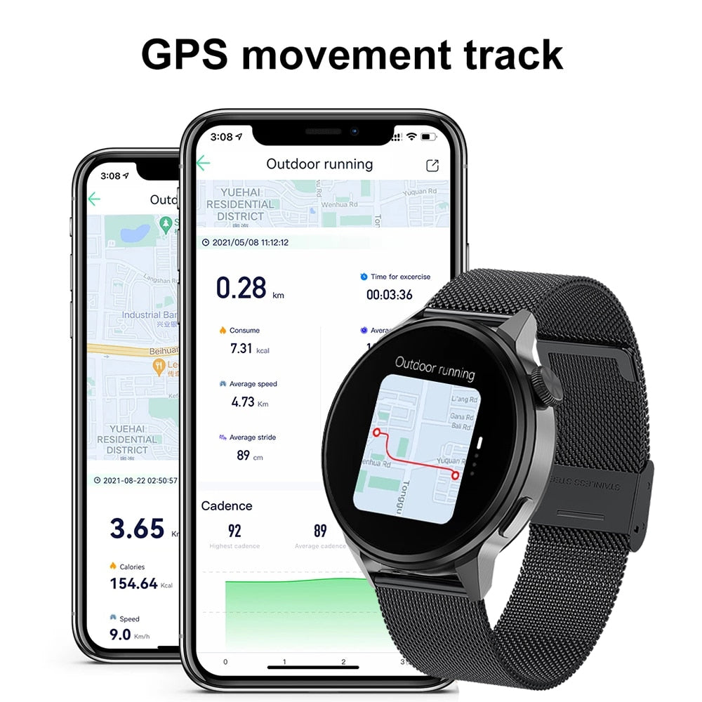 New NFC smart watch mens bluetooth call