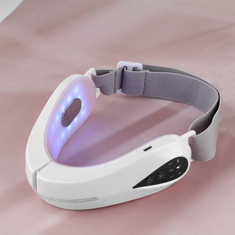 EMS Facial Massager V-Line Lift Up Belt Red Blue Light Face Slimming Vibration - TEXVIN