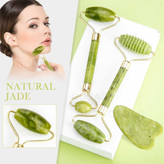 2pcs Jade Roller  Massager Face Slimmig Rollers Lift Anti Wrinkle Facial Beauty Skin