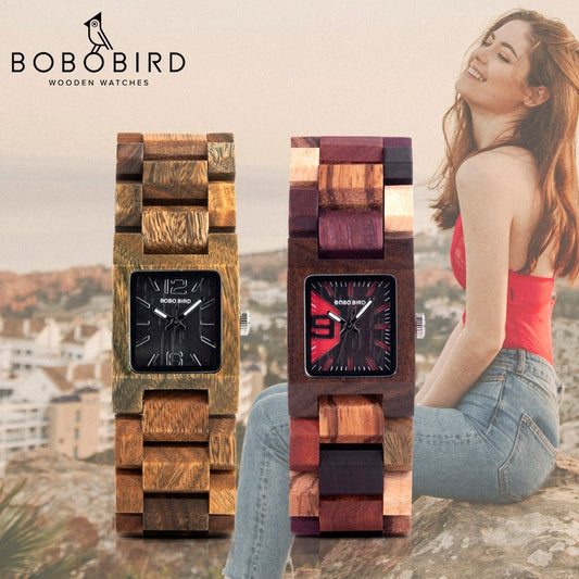 Women Watches Wooden Quartz Wrist Watch