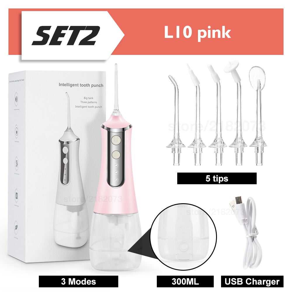 3 Modes Oral Irrigator Dental Water 5 Jets Thread 300ml For Teeth Stone
