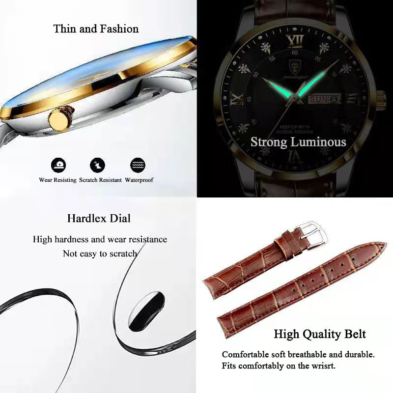 Men fashion ultra thin watches top quality luxury