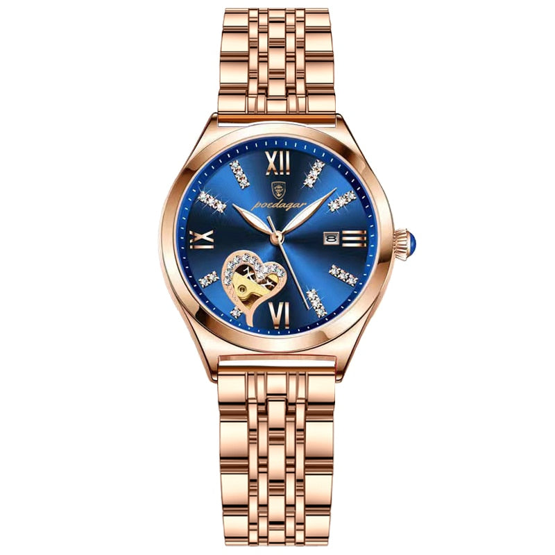 Women watches fashion rose gold stainless stain steel ladies watch