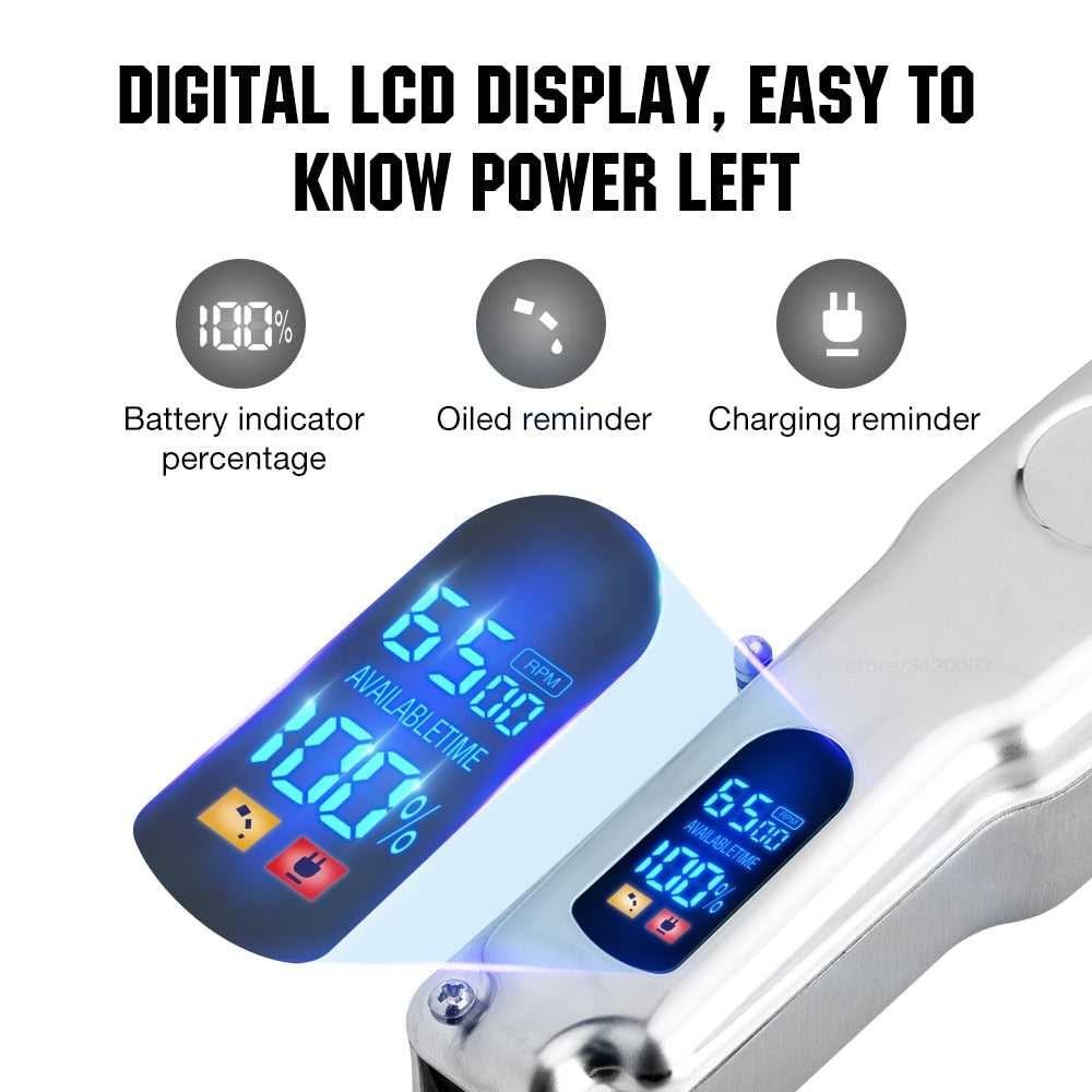 Barber Hair Clipper LCD Display For Men Professional Hair Cutting Machine