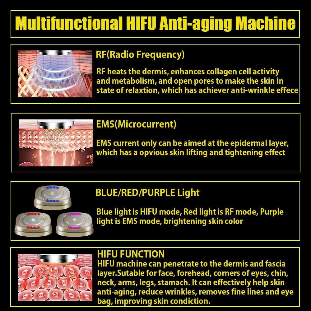 Black Magic Mini HIFU Machine Ultrasound Tightening Skin Care Wrinkle Remove