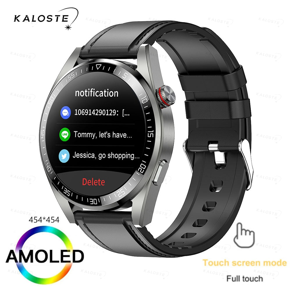 New AMOLED Screen Smart Watch Men Bluetooth Call 8G