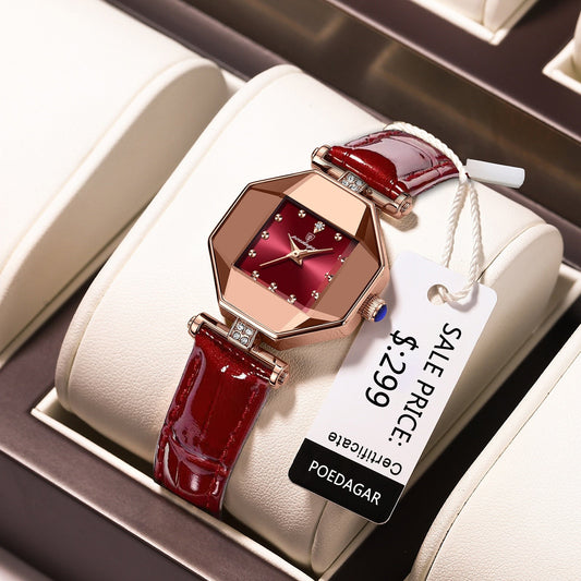 Women Watch Fashion Leather Quartz Watches Waterproof