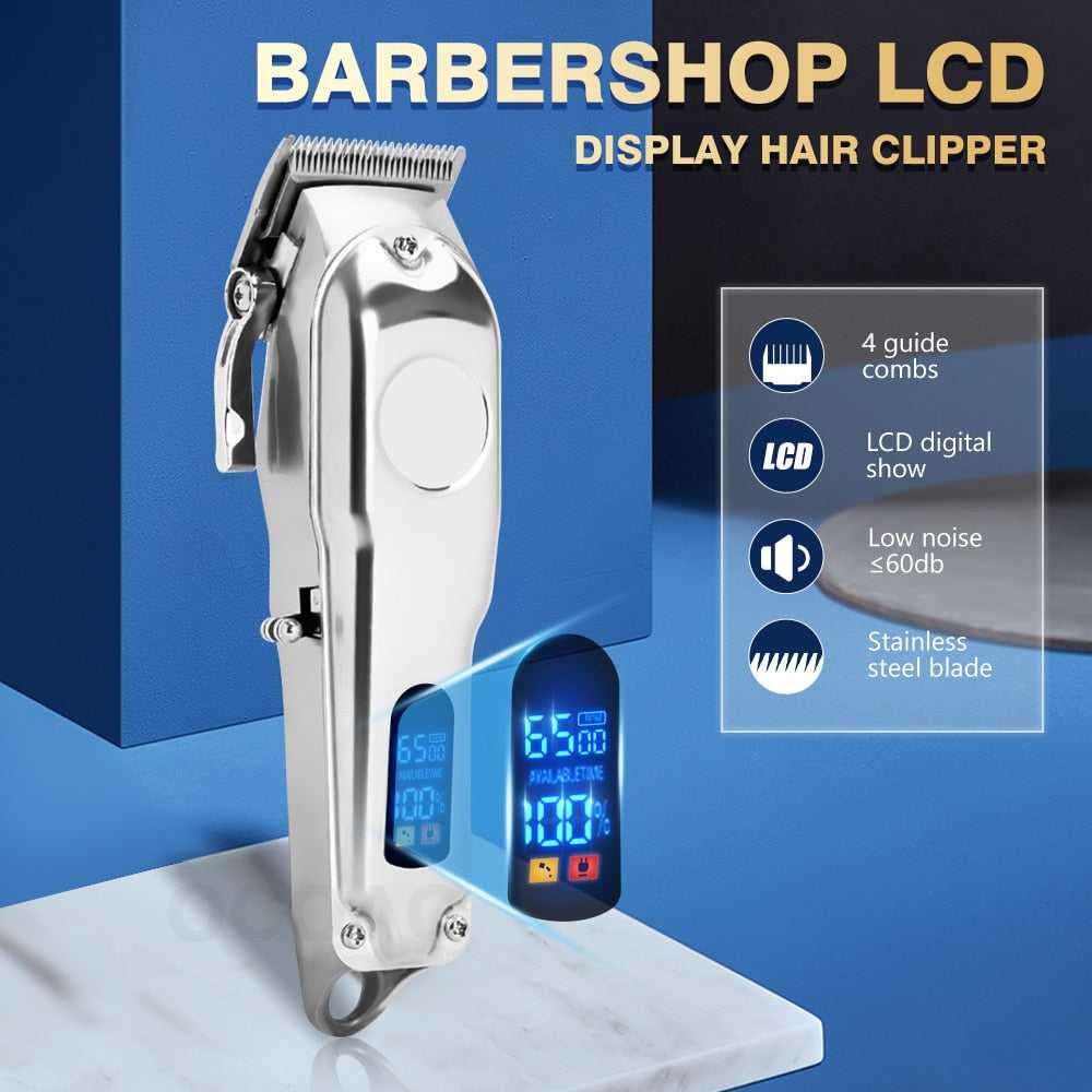 Barber Hair Clipper LCD Display For Men Professional Hair Cutting Machine