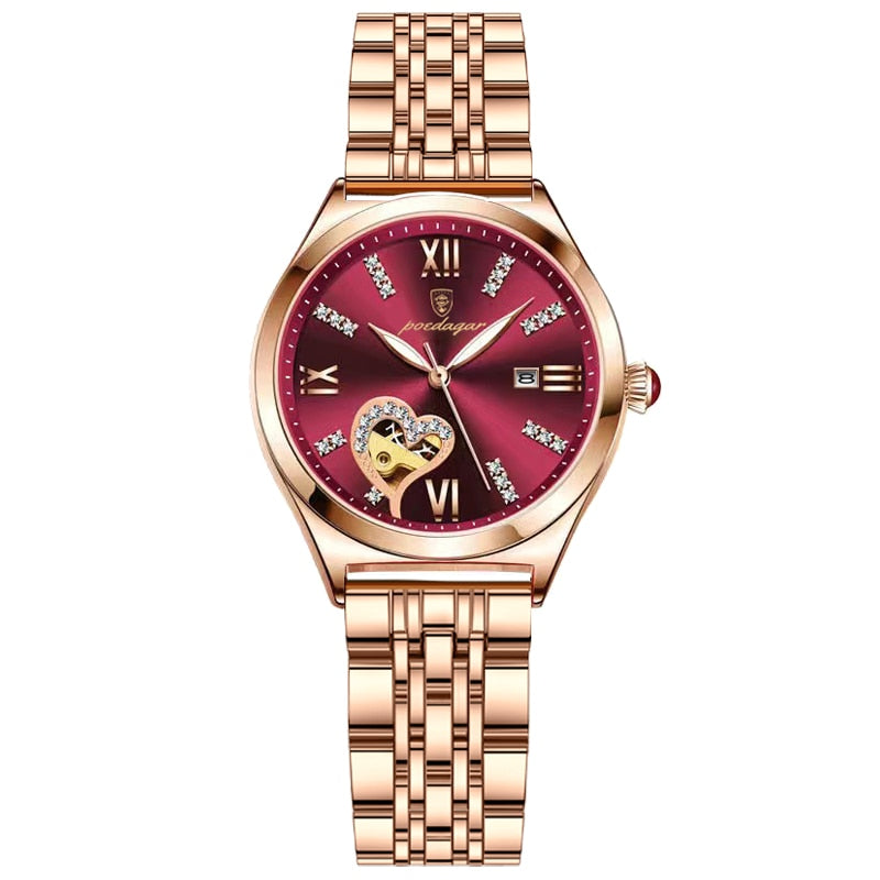 Women watches fashion rose gold stainless stain steel ladies watch
