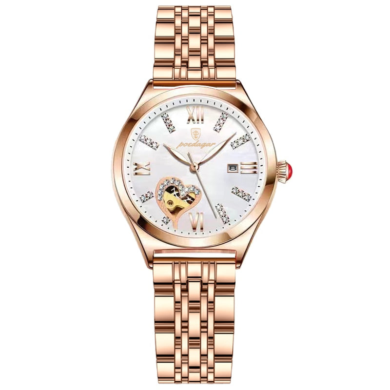 Women watches fashion rose gold stainless stain steel ladies watch
