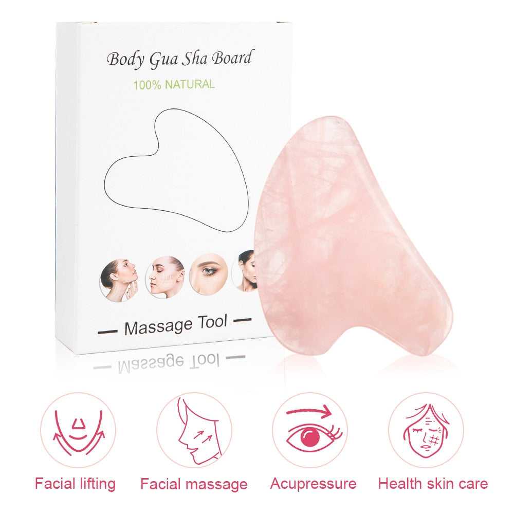2/1pcs Gua Sha Massager for Face Rose Quartz Jade Roller Beauty