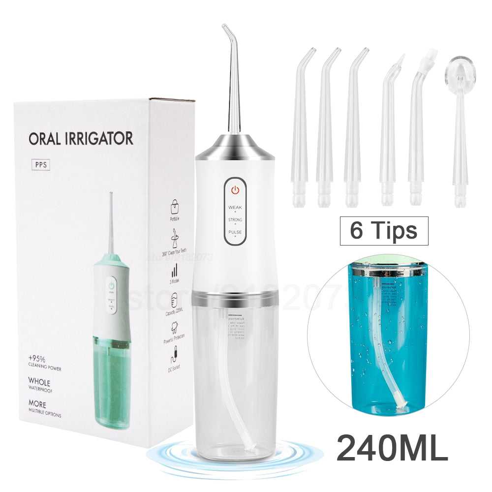 3 Modes Oral Irrigator Dental Water 5 Jets Thread 300ml For Teeth Stone