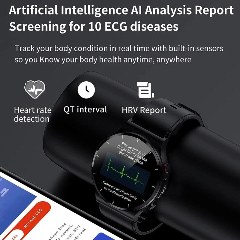 New ECG+PPG Smart Watch Men Blood Pressure.