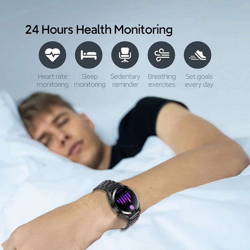 New AMOLED Screen Smart Watch Men Bluetooth Call 8G