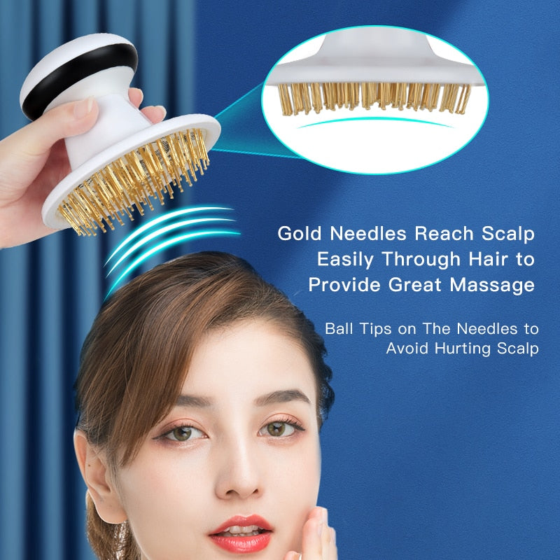 Electric Head Massager Vibrating Comb Hair Scalp - TEXVIN