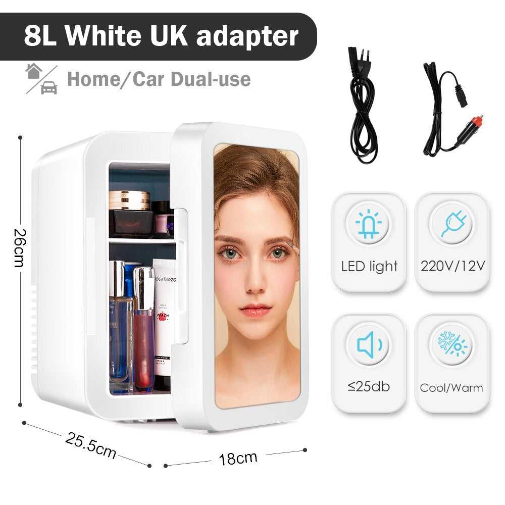 8L Refrigerator For Cosmetics With Mirror Mini Skincare Beauty