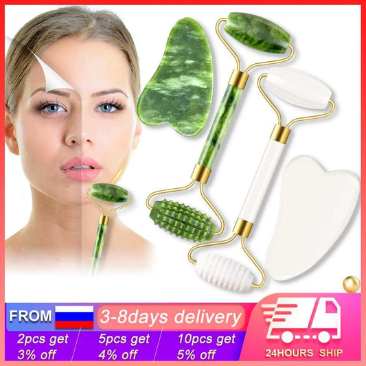 Hypoallergenic natural jade smooths and brightens skin Massager For Face