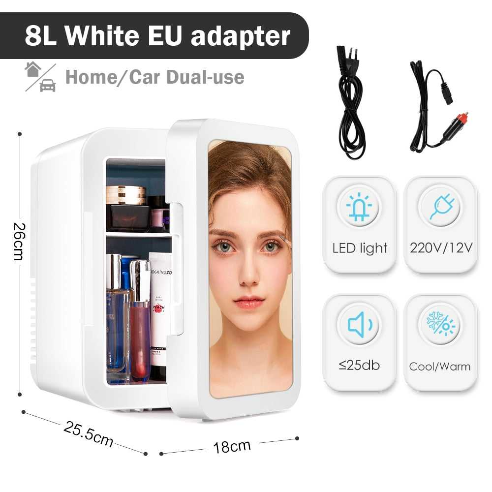 8L Refrigerator For Cosmetics With Mirror Mini Skincare Beauty
