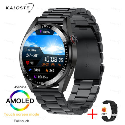 New AMOLED Screen Smart Watch Men Bluetooth Call 8G