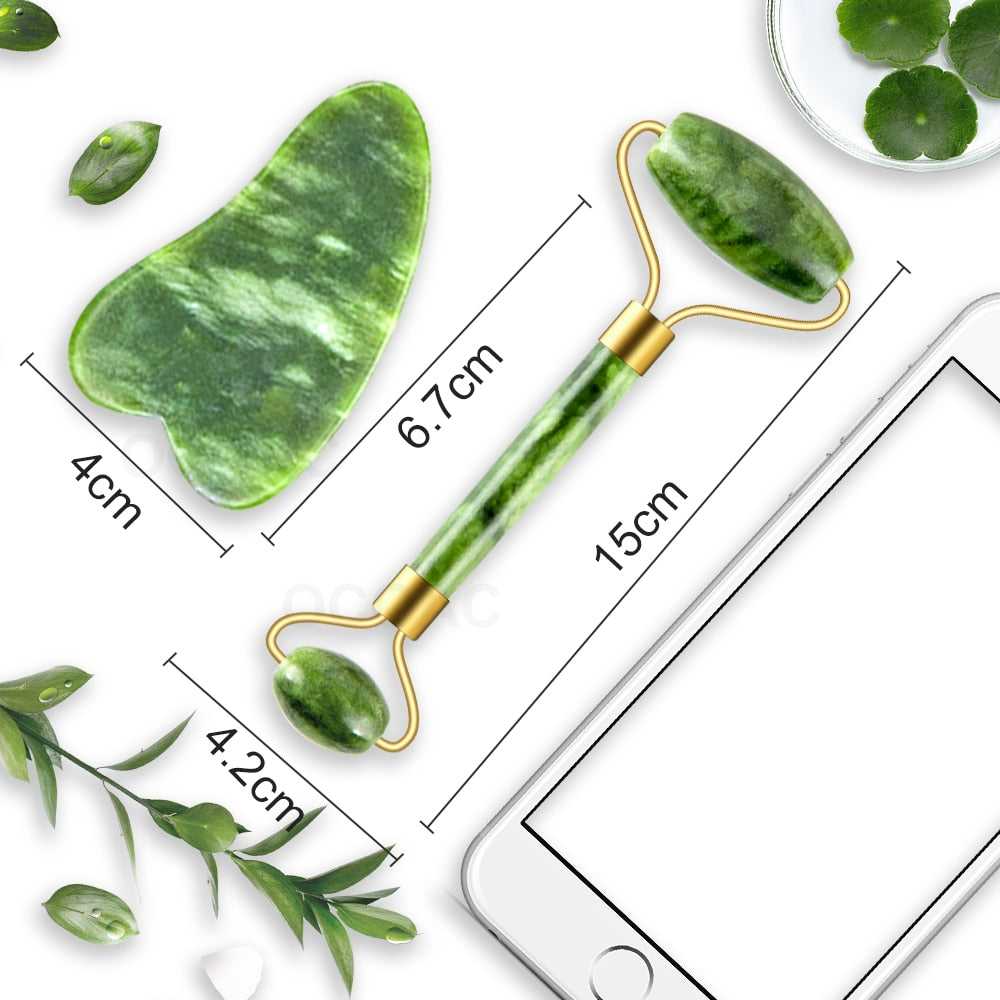 Hypoallergenic natural jade smooths and brightens skin Massager For Face