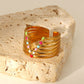 Candy Skies Decorative Enamel V-Shaped Open Ring - TEXVIN