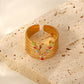 Candy Skies Decorative Enamel V-Shaped Open Ring - TEXVIN
