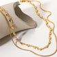 Double-Layered Heart and Snake Chain Necklace - TEXVIN