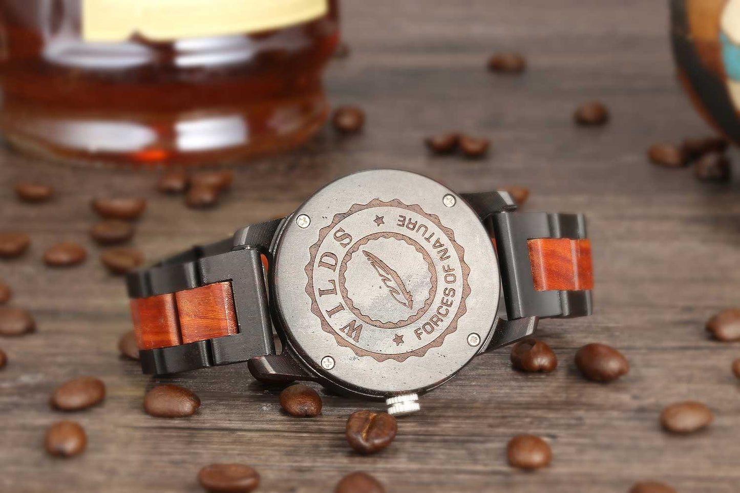 Men's Handcrafted Engraving Ebony & Rose Wood Watch - Best Gift Idea! - TEXVIN